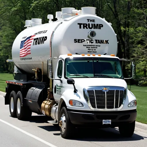 Prompt: Trump septic tank truck