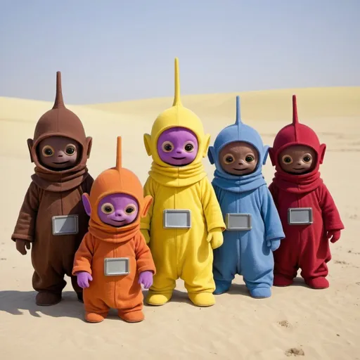 Prompt: Teletubbies as jawas