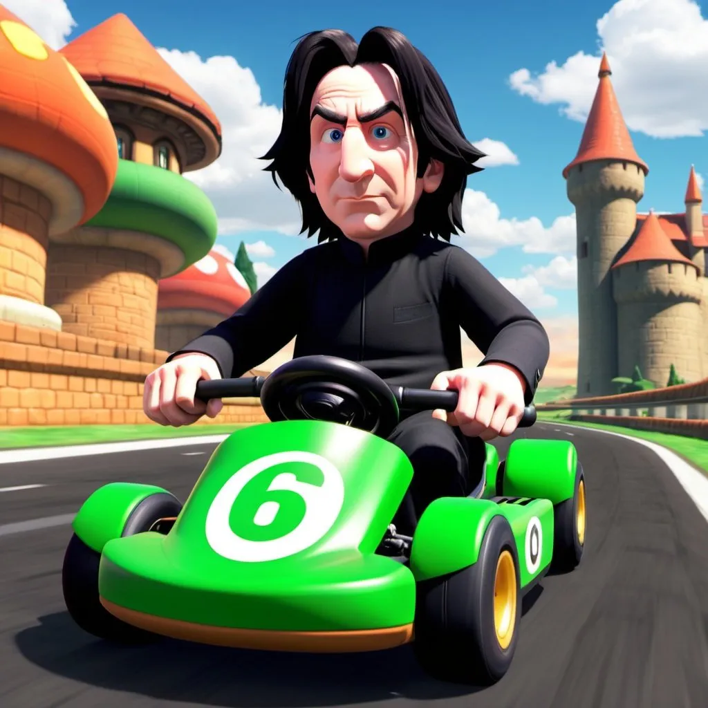 Prompt: Snape in Mario kart