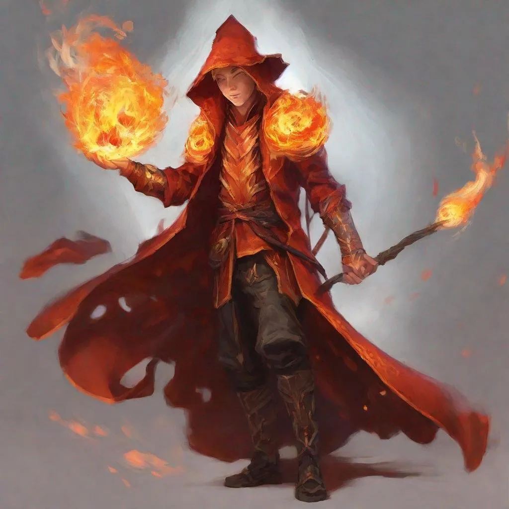 Prompt: A powerful fire mage