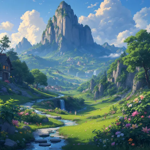 Prompt: Studio Ghibli art transformation, whimsical and enchanting, vibrant colors, dreamy atmosphere, beautifully detailed landscapes, lush greenery, warm and inviting ambiance, soft lighting, delicate character expressions, imaginative flair, captivating scenery, reminiscent of classic animated films, magical realism, enchanting storytelling, ultra-detailed, HD, masterpiece quality.