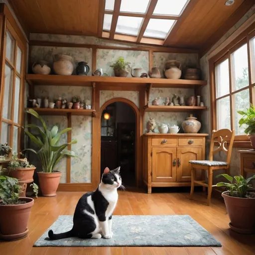 Prompt: A Cat Is In A Lovely House