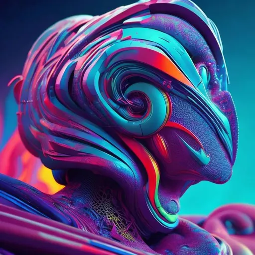 Prompt: Mind-blowing digital art, vibrant and surreal, abstract shapes morphing into futuristic technology, intense colors and dynamic composition, high quality, ultra-detailed, digital art, surreal, vibrant, abstract shapes, futuristic, intense colors, dynamic composition