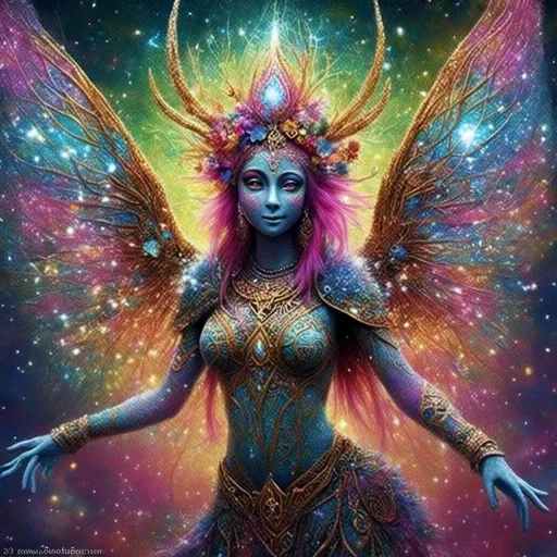 Prompt: <mymodel>Pegasus with vibrant hair and sparkling wings, flying in the heavens, celestial atmosphere, highres, vibrant colors, fantasy, heavenly lighting, mythical creature, ethereal, detailed feathers, majestic pose, ethereal, celestial, fantasy, vibrant, majestic, detailed, highres, heavenly lighting