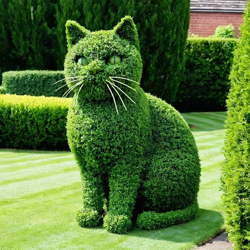 Prompt: Topiary cat