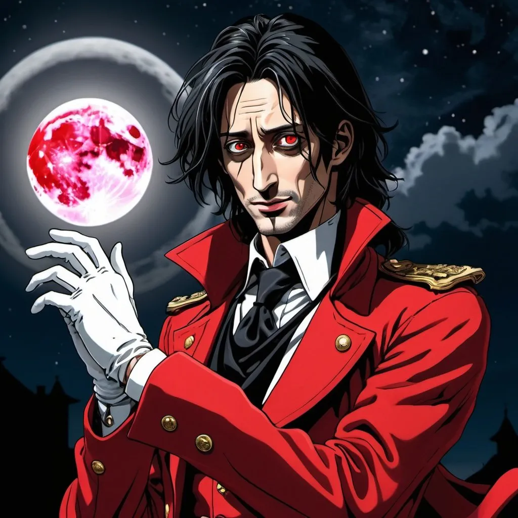 Adrien Brody as Alucard from hellsing anime wearing...