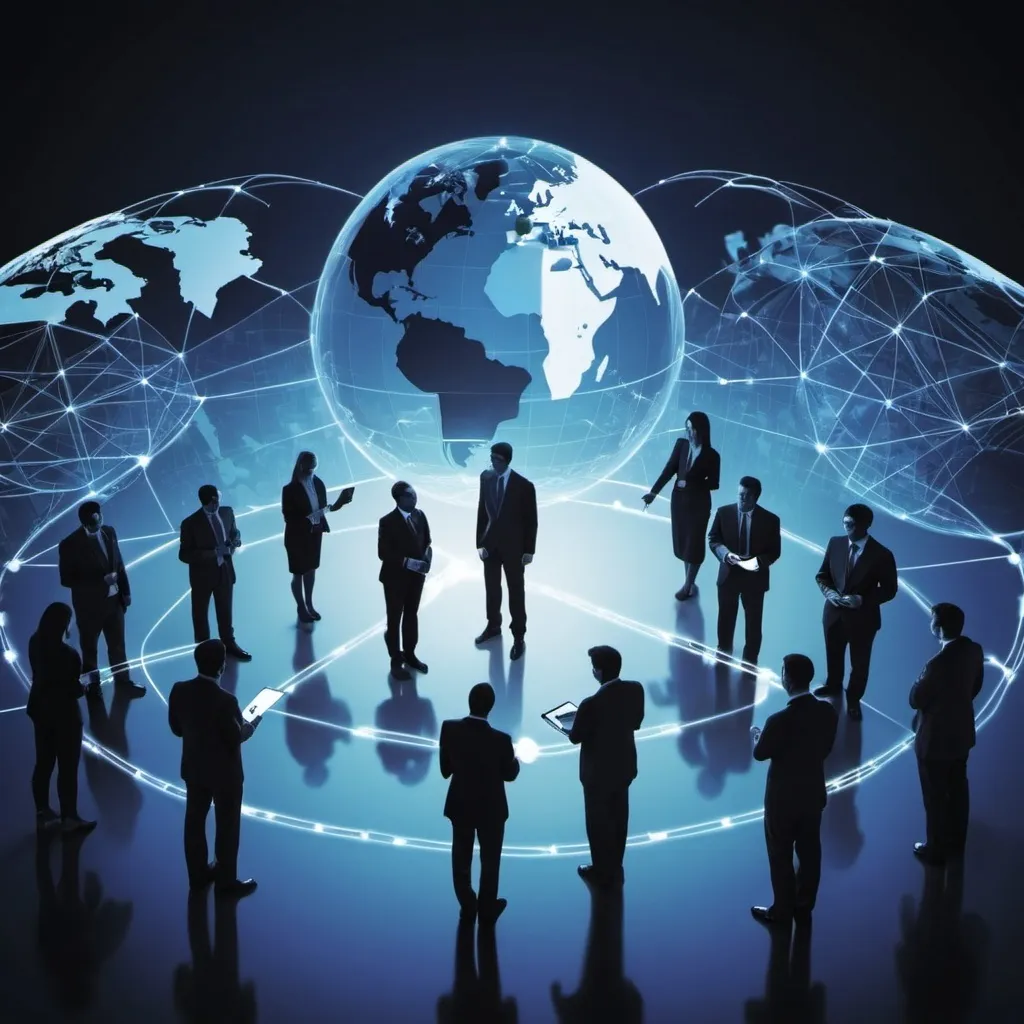 Prompt: marketing image that represents global networking and digital partnership