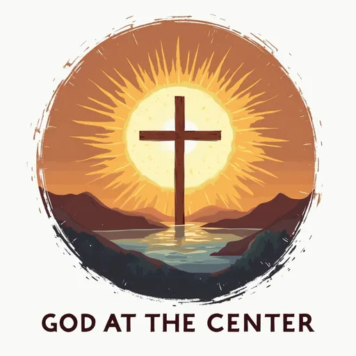 Prompt: Make me a logo for a christian podcast about christ. god at the center

