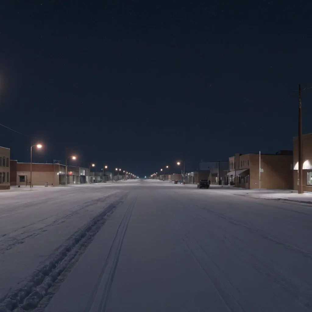 Prompt: Bismarck, North dakota, lonely winter night, 4k , photorealistic