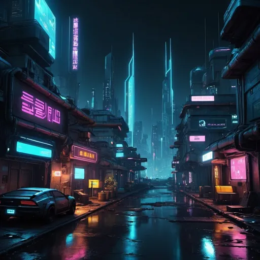 Prompt: A beautiful landscape, cyberpunk 3d, realistic,hd, night , future 