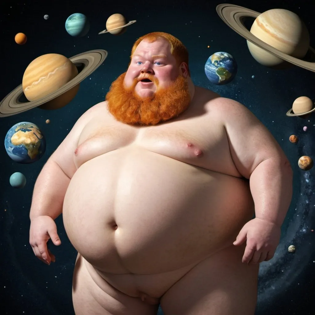 create an image of a fat ginger man named caseoh tha...