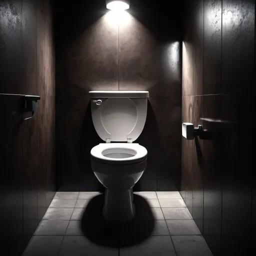 Prompt: Cinematic 4K shot of a toilet bowl in a dark stall, dramatic lighting, intense shadows, moody atmosphere, high quality, dark tones, detailed texturing, cinematic, restroom, intense shadows, professional lighting