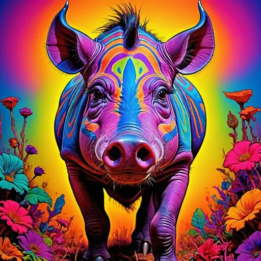 Prompt: psychedellic art, a10 warthog, vibrant colors
