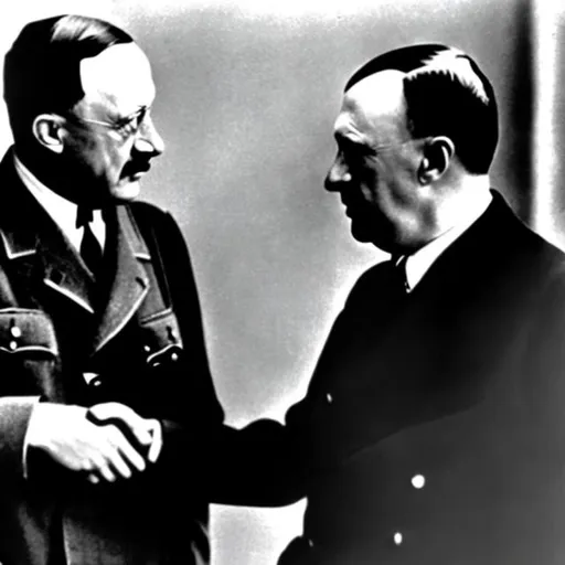 Prompt: Max Planck meeting with Hitler