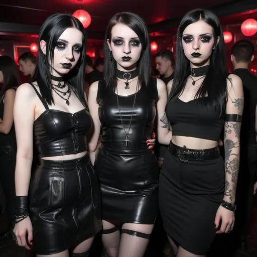 Prompt: goth girls going clubbing
