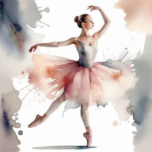 Prompt: a ballerina watercolor style