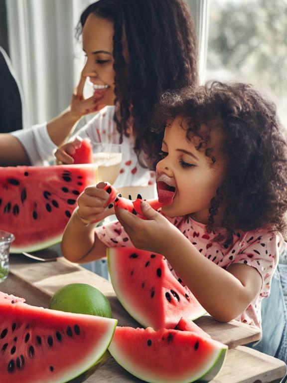 Prompt: Eating watermelon
