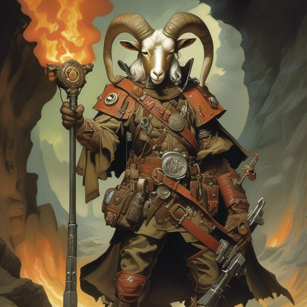 A medieval SATANIC anthropomorphic goat Paladin... | OpenArt