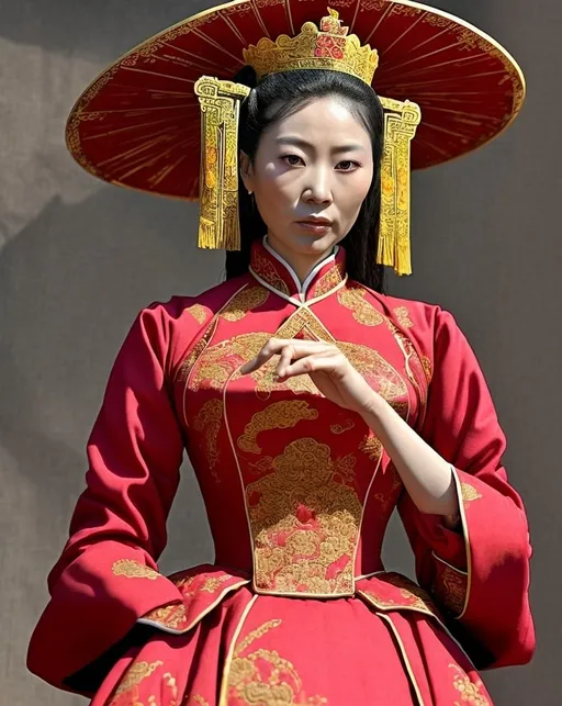 Prompt: Queen of China, beautiful, historically accurate, wearing traditional clothes