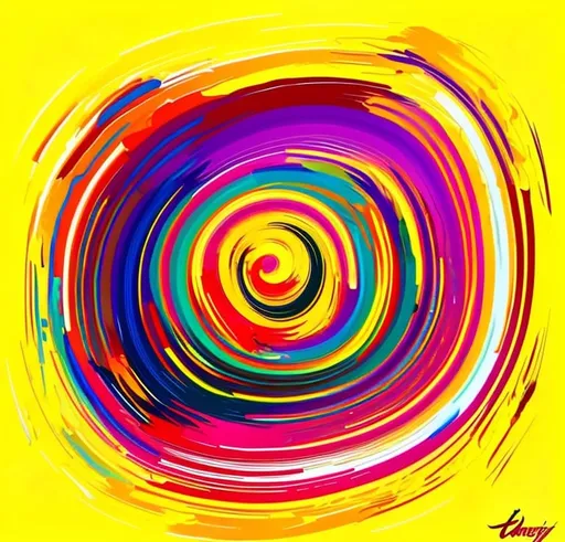 Prompt: Colorful abstract painting with flowing waves of vibrant colors, impressionistic brush strokes, high quality, oil painting, vibrant colors, flowing waves, impressionistic, colorful, abstract, artistic, dynamic brush strokes, vibrant and lively atmosphere