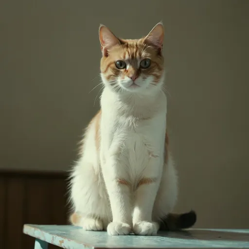 Prompt: A cat sitting on a table