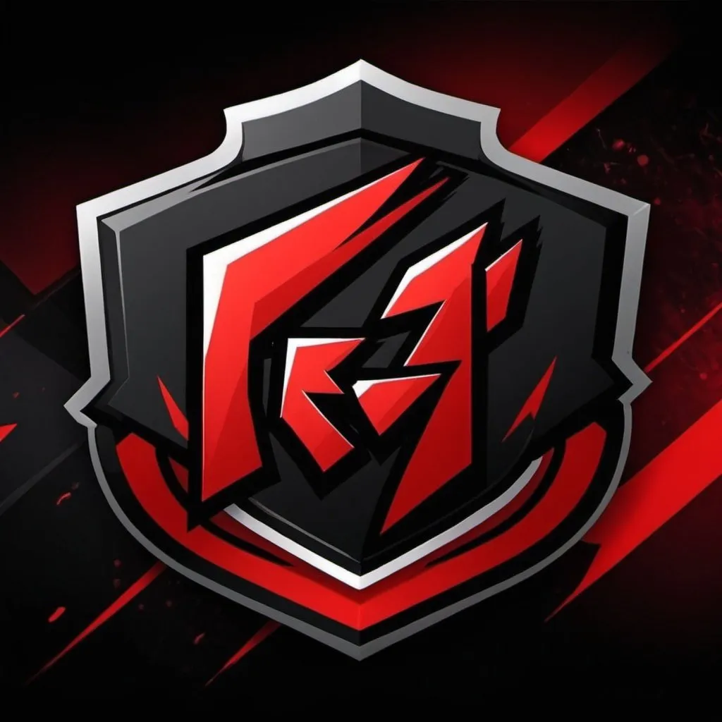 Prompt: A esports logo saying rush and is red and black