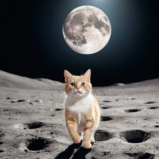 Prompt: cat going to the moon