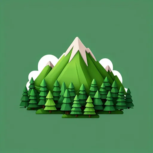 Prompt: A green forest type mountain emoji