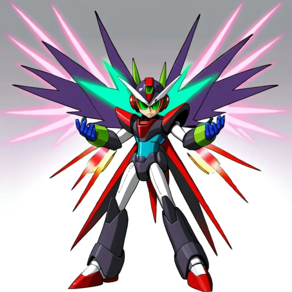 Prompt: Sci-fi Megaman zero with trench coat 