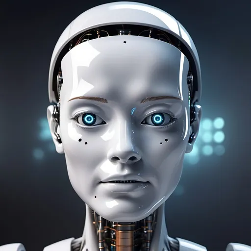 Prompt: AI robot face