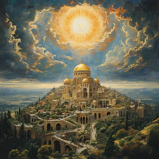 Prompt: New Jerusalem from revelation in the Bible. 