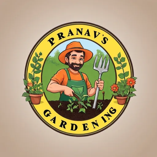 Prompt: pranavs gardening logo