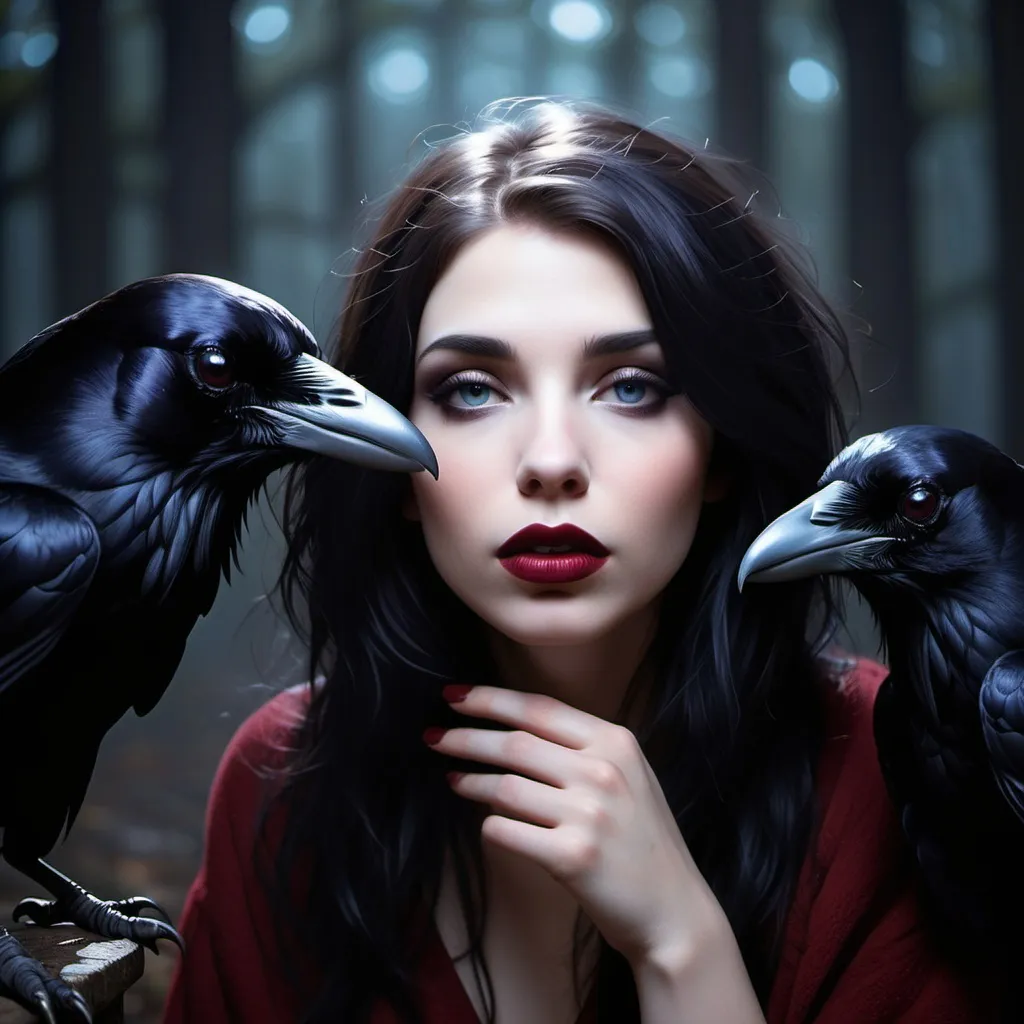 Prompt: Raven hair and ruby lips
Sparks fly from her fingertips
Echoed voices in the night
She's a restless spirit on an endless flight