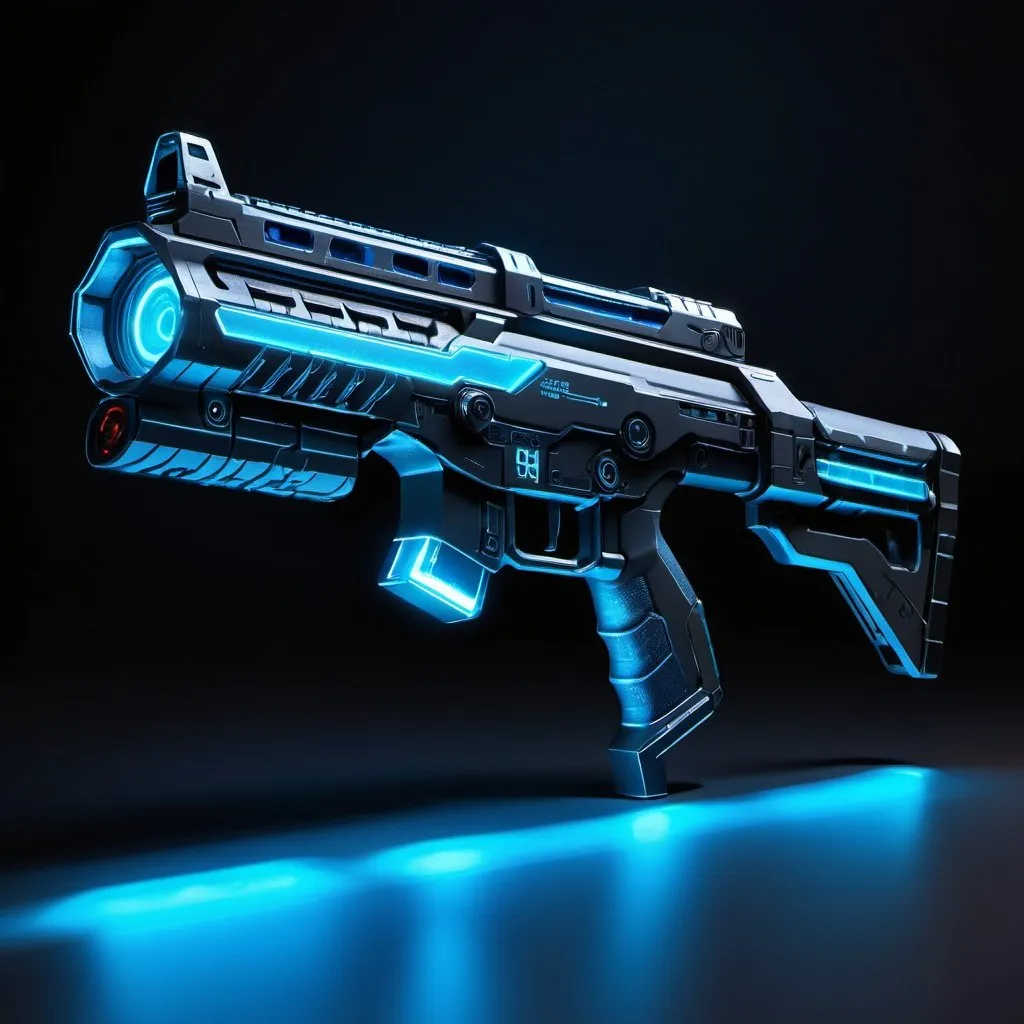 Halo assault rifle,, MA5B assault rifle, lights, glo...