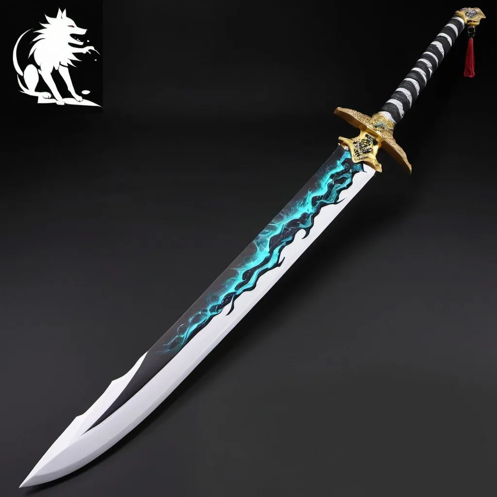 Prompt: longsword of the wolf lords, magic sword, fantasy, zanpakuto bankai