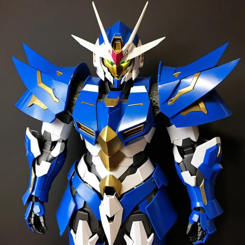 Prompt: Gundam Exia inspired medieval plate armor