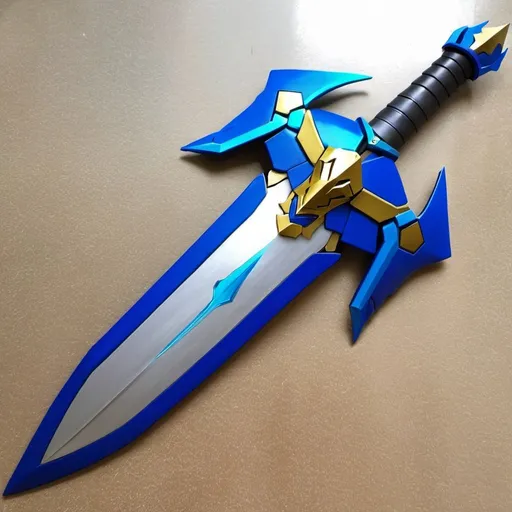 Prompt: Gundam Exia inspired medieval sword and shield
