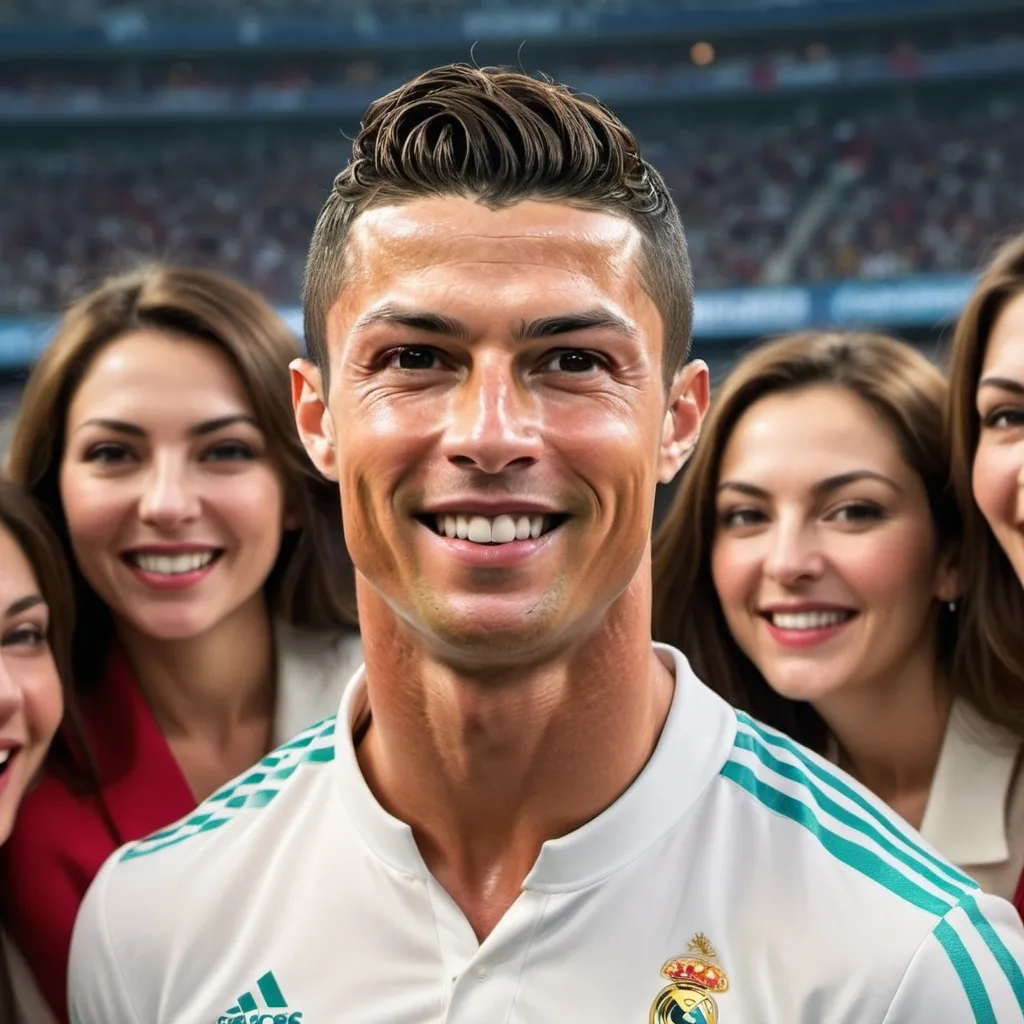 Prompt: Cristiano Ronaldo with women 