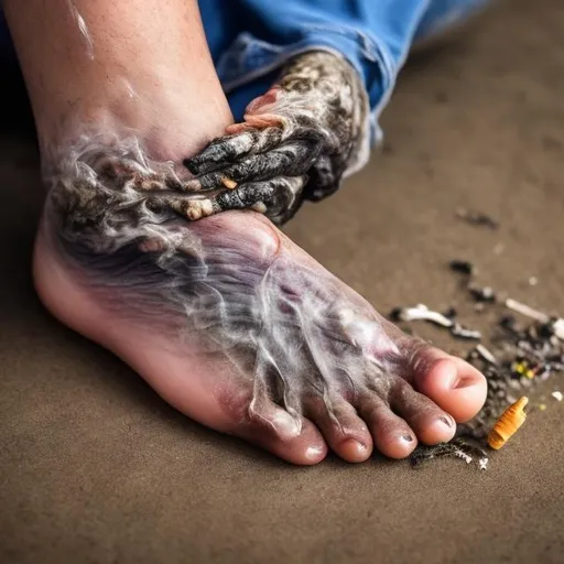 Prompt: Gangrene in foot from smoking