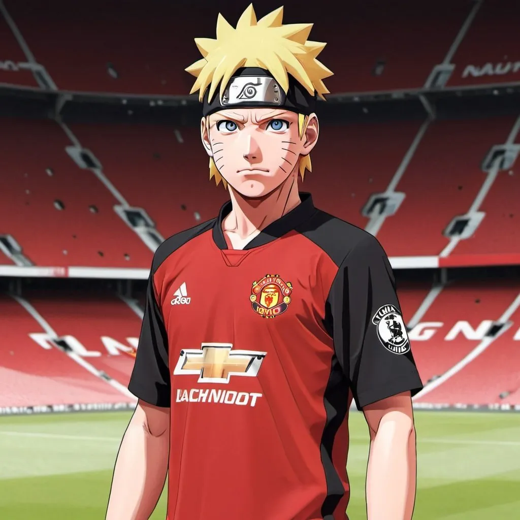 Prompt: Naruto in current Manchester united jersey