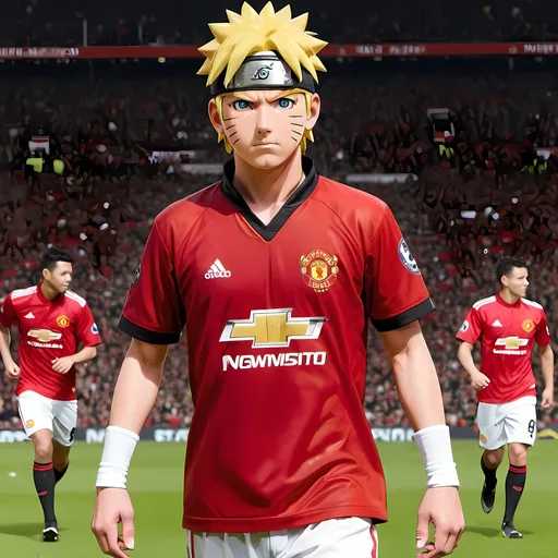 Prompt: Naruto in current Manchester united jersey