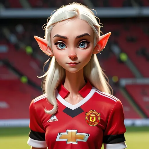 Prompt: Hot elf in a manchester united Jersey