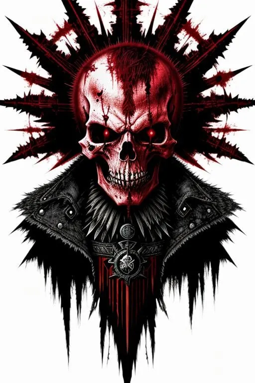 Prompt: darkness bleeding death, bloodpunk, deathpunk, evilcore art on a white background