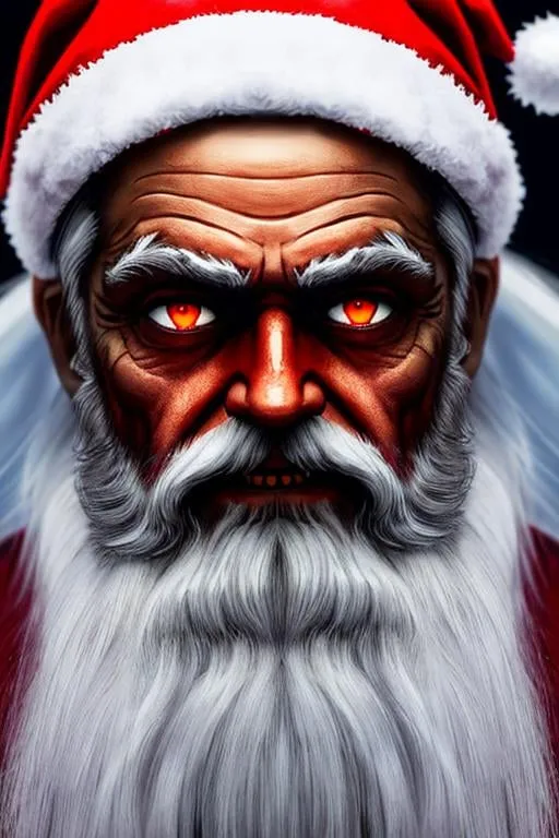 Prompt: Creepy zombie Santa Claus, highly detailed, 