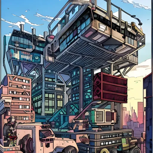 Prompt: Highly detailed cartoon-core cyberpunk art,  🎈🎈🎈