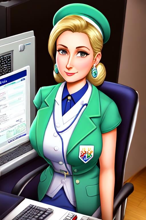 Prompt: lady, Theme Hospital