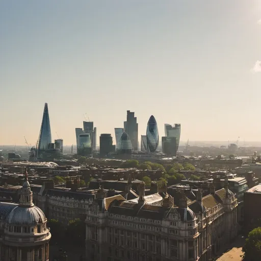 Prompt: portrait orientation; sunny London skyline