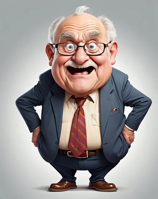 Prompt: silly big fat elderly man cartoon
