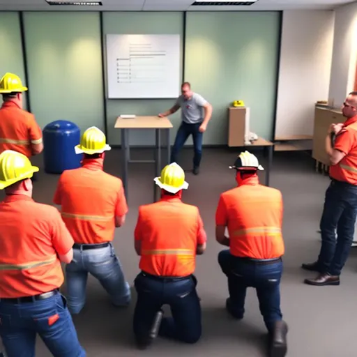 Prompt: Fire protection training at the workplace, Prague, Czech Republic 