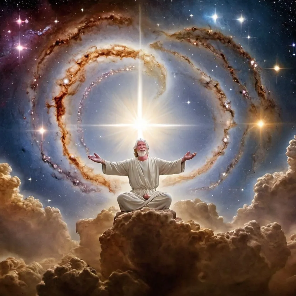 Prompt: Gere uma imagem de Deus criando o universo